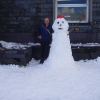 Roger welcomes Mr Cool to the Hut (Roger Daley)