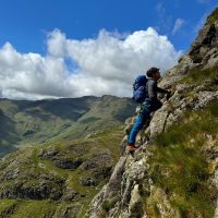 Lewis on SW Face Harrison Stickle (Phil Dawson)