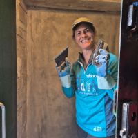 Nat on the inner porch makeover (Andy Stratford)